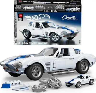 Obrázok produktu pre Mattel Brick Shop Hot Wheels Elite Series Bauset 1/16 Corvette Grand Sport
