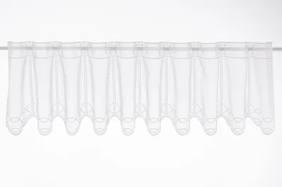 Produktbild von Gardinen Kranzusch Scheibengardine Stickerei auf Voile 30x144 cm H/B weiß Bistrogardine Vorhang Küche 1er Pack