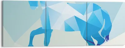 Produktbild von Bild auf Leinwand - Leinwandbild - Pferd Illustration modern Grafik - 150x50cm - Wand Bild - Wanddeko - Leinwanddruck - Bilder - Kunstdruck - Leinwand bilder - Wandkunst - CA150x50-2814