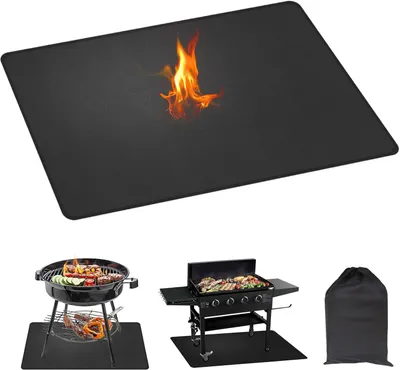 Imagen del producto de Base resistente al calor, 90 x 130 cm, hasta 550 °C, base para parrilla para barbacoa