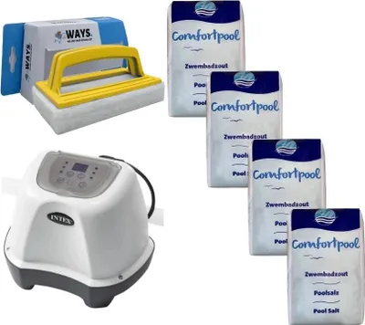 Image de Intex - Système d'eau salée 26664GS & sel de piscine 80 kg & brosse à récurer WAYS