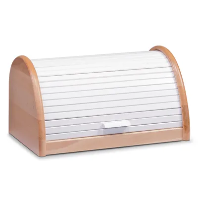Produktbild von Zeller Rollbrotkasten, weiß, Buche  39x25x21