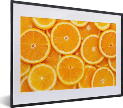 Produktbild von MuchoWow® Gerahmtes Poster Orange - Obst - Orange 40x30 cm - Poster mit Schwarzem Bilderrahmen Wandposter Rahmen Foto Bilder - Bilderrahmen - Poster im Rahmen