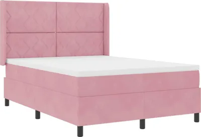 Immagine prodotto di vidaXL Letto a molle con strisce luminose a LED rosa 160 x 200 cm in velluto