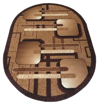 Image de Tapis BCF ALFA 16 ovale - marron 80 x 150 cm