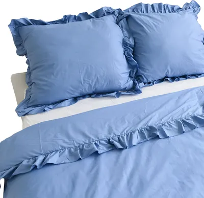 Obrázek produktu pro Povlak Na Polštář S Ozdobným Volánem 70X80 Cm Modré Džíny
