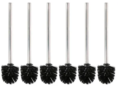 3/6er Set Toilettenbürste WC Bürste Edelstahloptik Stiel