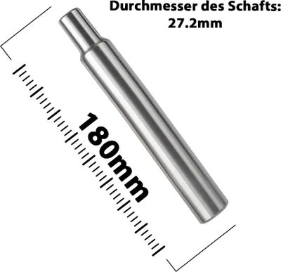 Produktbild von Kerzen Sattel Stütze 27,2mm Kinderrad 180mm lang Stahl chrom