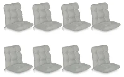 Produktbild von Beautissu 8er Set Niedriglehner Auflagen Set Flair NL, 100x50x8cm, Grau