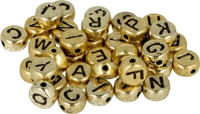 Produktbild von 300 goldene Perlen alphabet