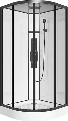 Produktbild von Viertelkreis-Duschkabine mit Hydromassage - 90 x 90 x 215 cm - SOLENA
