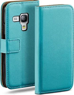 Produktbild von moex® Book Case kompatibel mit Samsung Galaxy S3 Mini - Hülle 360 Grad klappbar, Türkis