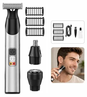 Produktbild von Haarschneider Herren 3-in-1 Magnetkopf – IPX7, 10000 U/min, LED, 90 Min | USB-C für Körper & Gesicht