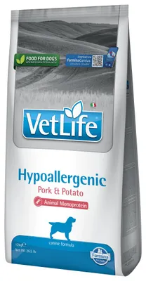 Zdjęcie produktu dla Farmina Pet Food Vet Life Hypoallergenic, Dorosły, Każda rasa, Wieprzowina, Ziemniak, 12 kg