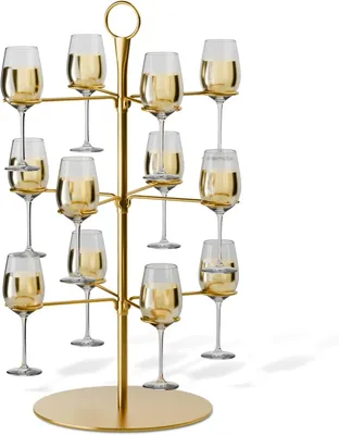 Produktbild von Abnehmbare Champagnergläser – 3 Ebenen – 12 Gläser – Aperol-Turm – Metallständer für Cocktail-Displays, geeignet für Partys, Hochzeiten und Bars