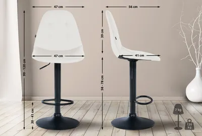 Obrázek produktu pro Barová židle Elmore Imitace kůže B bílá