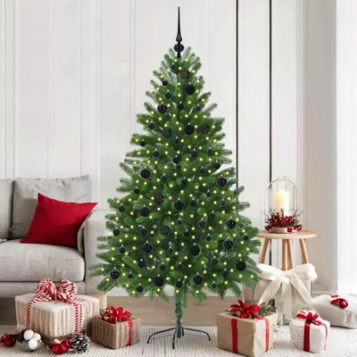 Immagine prodotto di Maison Exclusive - Albero di Natale con 300 luci LED, base inclusa, colore verde, altezza 180 cm, materiale: polietilene