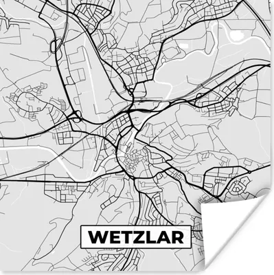 Produktbild von MuchoWow® Poster Karte - Deutschland - Stadtplan - Wetzlar 100x100 cm - Babyzimmer