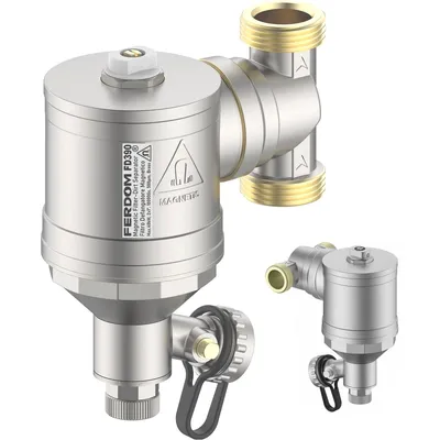 Produktbild von FD390 STRONG 1" (DN25) Magnetischer Filter/Hydrozyklon für Heizungsanlagen. Magnet 10000Gs. Mit 1000µm Inox Nicht-Magnetischem Partikelabscheider.