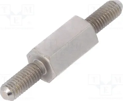 Obrázok produktu pre 10 kusov distančných objímok s vnútorným závitom 10 mm, vonkajší závit: M3, šesťhranný, mosadz, rozmery 414 x 10 mm