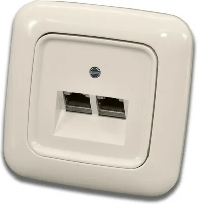 Produktbild von BUSCH JÄGER Set 2-fach Netzwerkdose Cat.6A UAE 0218/12-101 DURO 2000 Cremeweiß