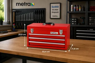 Obrázek produktu pro Box na nářadí, standardní, 3 zásuvky, červený