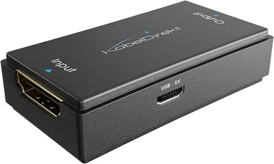 Produktbild von KabelDirekt – HDMI 2.0 aktiver Repeater (Signal-Verstärker, UHD 4K/60Hz, HDR, YUV 4:4:4, max. 50m Reichweite, HDCP 2.2, Buchse-Buchse)