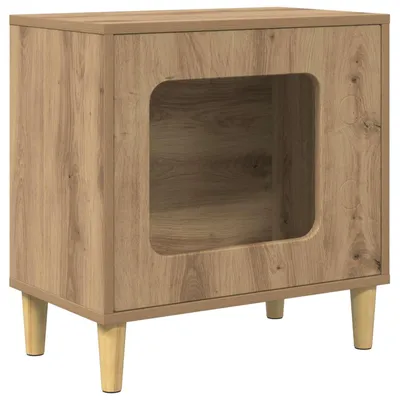 Zdjęcie produktu dla vidaXL Domek dla kota rękodzieło dąb 51 x 30 x 52 cm materiał drewnopochodny