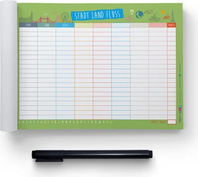 Produktbild von itenga Spieleblock Stadt Land Fluss DIN A5 50 Blatt