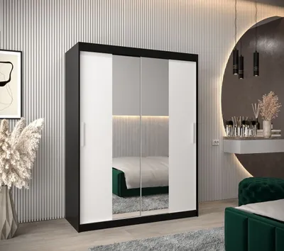Obrázok produktu pre Skriňa s posuvnými dverami v šírke 150 cm TIMEA 1 - čierna / biela