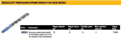 Produktbild von Dewalt Stichsägeblatt 82X4Mm T118Of Metall /5Stk.