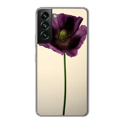 Produktbild von MuchoWow® Handyhülle Schutzhülle Hülle für Samsung Galaxy S22 Nahaufnahme eines violetten Mohns Silikon Softcase Handy Hülle - Mobiltelefonhülle