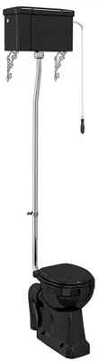 Produktbild von Casa Padrino Luxus Jugendstil WC mit Hänge Spülkasten Schwarz 52 x 67 x H. 238 cm - Badezimmer Möbel - Luxus Qualität