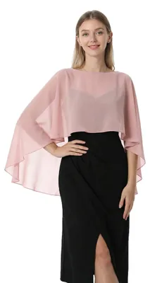 Productafbeelding van Chiffon capelets en shawls voor dames, geschikt voor avondkleding en bruiloften
