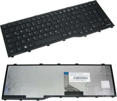 Produktbild von Trade-Shop Premium Laptop-Tastatur Notebook Keyboard Ersatz Deutsch QWERTZ für Fujitsu-Siemens Lifebook CP575204-001 CP575628-01 (mit Rahmen)