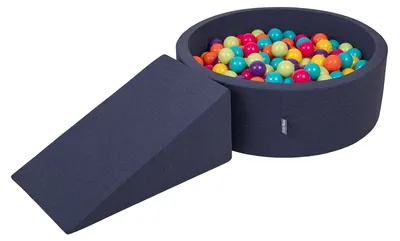 Image de KiddyMoon Aire de jeux En Mousse Avec 200 Balles 7cm Course D'obstacles Ronde Piscine À Balles Avec Gousset Élément Pour Bébés Et Enfants