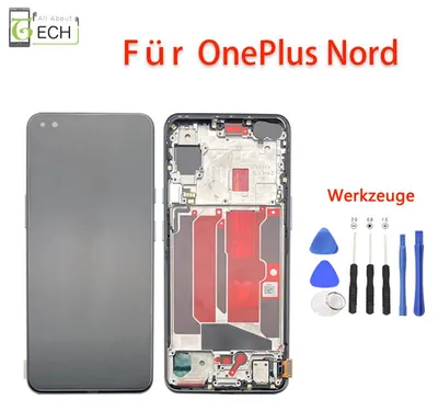 Produktbild von Für OnePlus Nord LCD Display Rahmen Touch Screen Bildschirm Schwarz + Werkzeuge