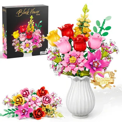 Image de Solidchoice - Kit de construction floral créatif, comprenant 765 pièces, idéal pour les filles