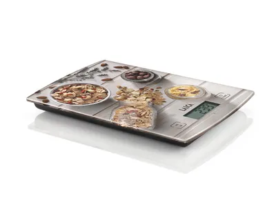Produktbild von Laica KS1034, Elektronische Küchenwaage, 5 kg, 1 g, Mehrfarbig, Gehärtetes Glas, Glas