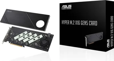 Produktbild von ASUS Hyper M.2 x16 Gen5 Card Schnittstellenkarte/Adapter Eingebaut