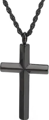 Image de CollierPolyuréthane38414 Cross - Élégance en Noir KP38414