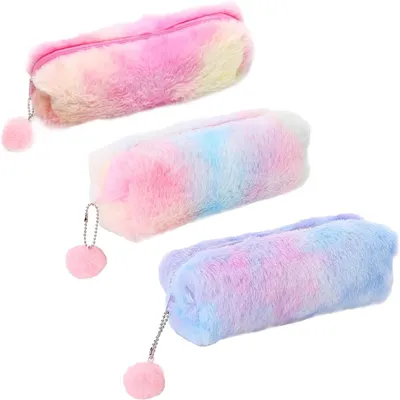 Productafbeelding van MEZOKUCEL, 3 stuks pluche etui, schattige regenboog-etuis, groot formaat