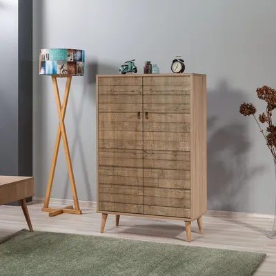Obrázek produktu pro Skye Decor, Multibox - 728, víceúčelová skříňka, dub Sonoma, 100 % MELAMINEM POVLÁKNĚNÁ DESKA, 80 x 36 x 127 cm