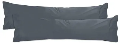 Productafbeelding van Set van 2 kussenslopen van katoen – jersey – ongeveer 40 x 145 cm, antraciet