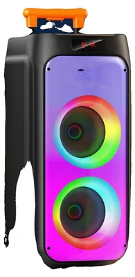 Produktbild von Karaoke-Maschine, 30W Gesamtleistung, unterstützt Bluetooth und AUX, 2 kabellose Mikrofone, verbesserter Subwoofer, 2000 mAh wiederaufladbarer Akku