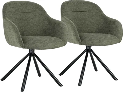 Image de Lot de 2 chaises en tissu vert SAFFI
