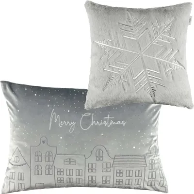 Produktbild von ESPRIT Zierkissenhülle Weihnachten TOWN Grau