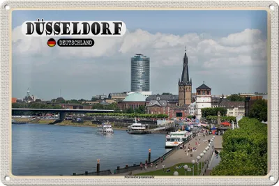 Produktbild von Blechschild Städte Düsseldorf Rheinuferpromenade 30x20cm