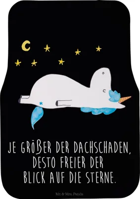 Produktbild von Mr. & Mrs. Panda Automatte Einhorn Sternenhimmel - Schwarz - Geschenk, Fußmatte Auto, Sterne, Fürs, Auto-Fußmatte, Einhörner, Verrückt, Autoteppich, Unicorn