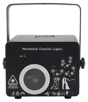 Produktbild von RGB Animationslaser 10W - DMX Party Laserprojektor YSH-505 - 5/23 Kanäle - 9 Modi - musikgesteuert & automatisch - Mini Bühnenbeleuchtung DJ Disco - Schwarz